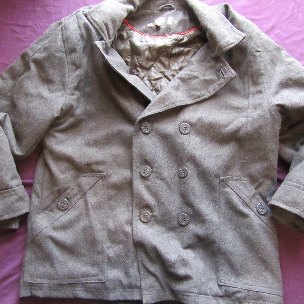 Mens Sportier 1957 Pea Coat Sz XXL Gray